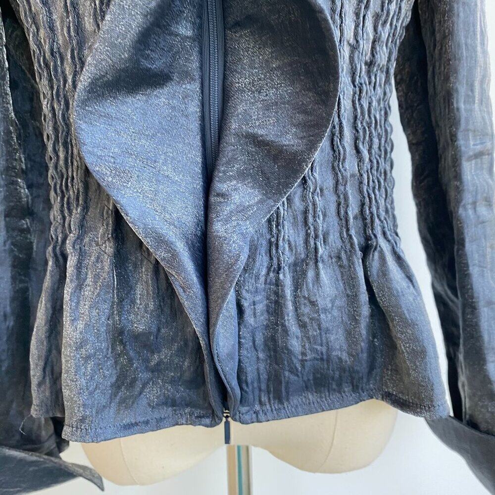 Samuel Dong Silver Gray Metallic Jacket Size S - Picture 4 of 10